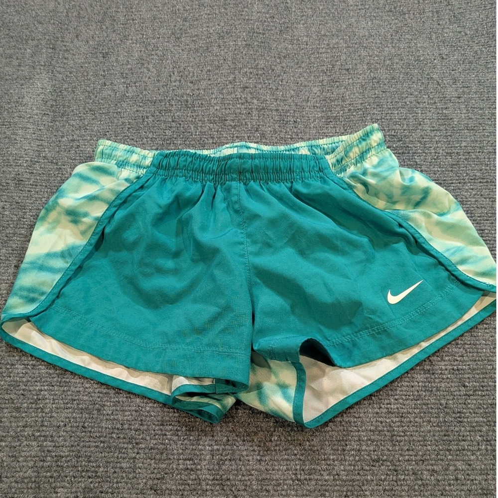 Nike Dri-FIT Running Shorts Kids Size Small Teal Tie-Dye